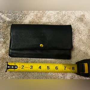 Fossil Aubrey black leather clutch wallet